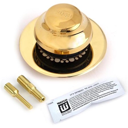 WATCO Univ. NuFit Foot Act. Bath Stopper w-Grid Strain and 2-P, Adapters - Silicone, Brass 48750-FA-PB-G-2P
